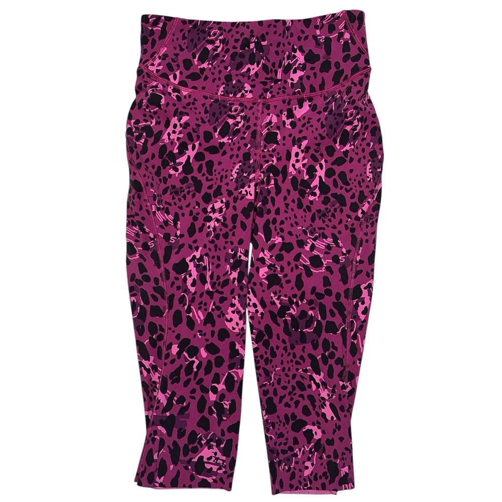 Lululemon Cheetah Camo Women's High Rise Crop Leggings Magenta Purple/Pink Size6 - Picture 2 of 12